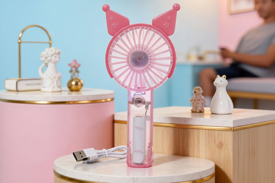 Unisex Mini Håndventilator Bærbar Med LED Lysring 11
