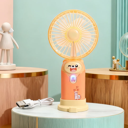 Unisex Mini Håndventilator Bærbar Med LED Lysring 15