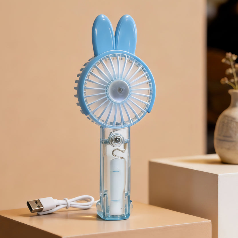 Unisex Mini Håndventilator Bærbar Med LED Lysring 16