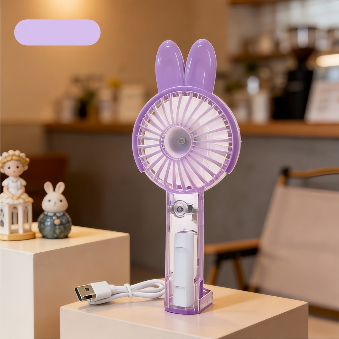 Unisex Mini Håndventilator Bærbar Med LED Lysring 18