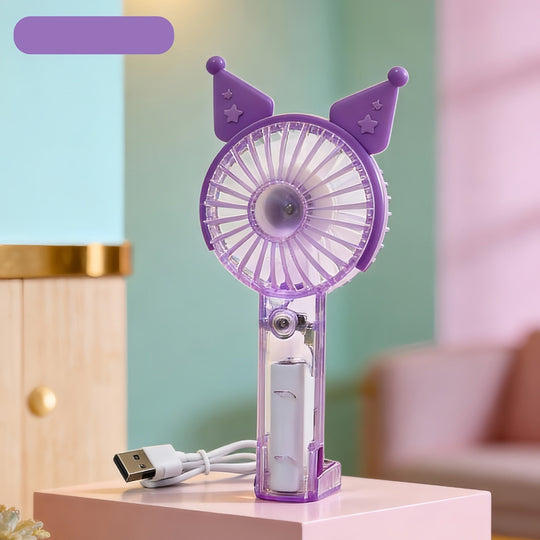 Unisex Mini Håndventilator Bærbar Med LED Lysring 19