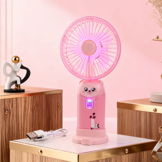 Unisex Mini Håndventilator Bærbar Med LED Lysring 20