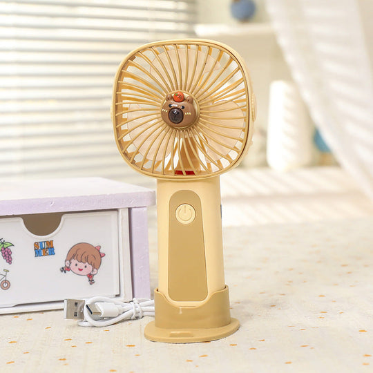 Unisex Mini Håndventilator Bærbar Med LED Lysring 21