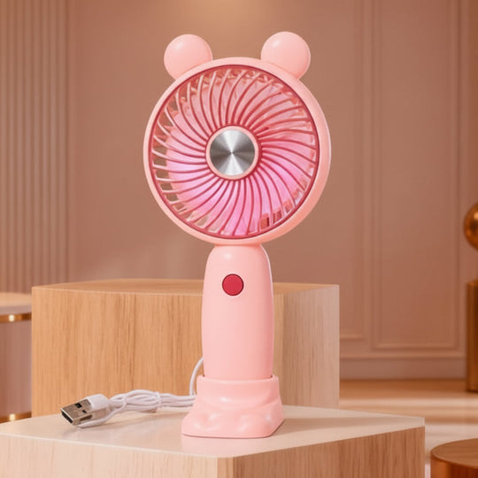Unisex Mini Håndventilator Bærbar Med LED Lysring 22