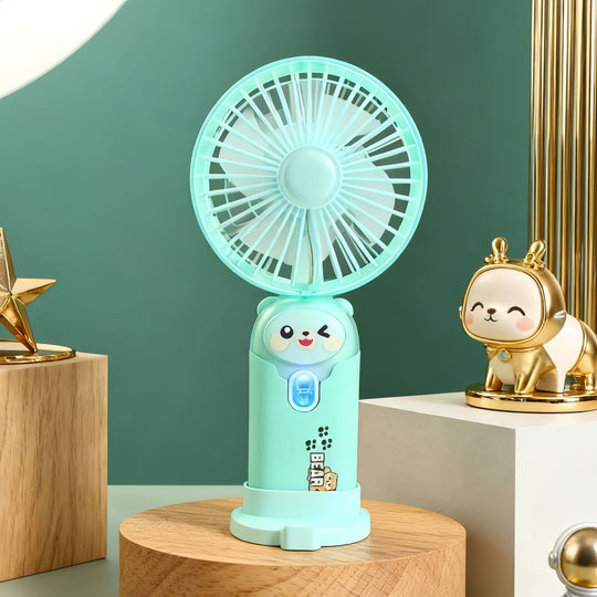 Unisex Mini Håndventilator Bærbar Med LED Lysring 23