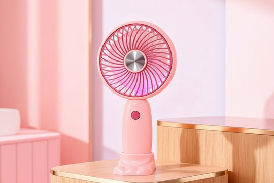 Unisex Mini Håndventilator Bærbar Med LED Lysring 7