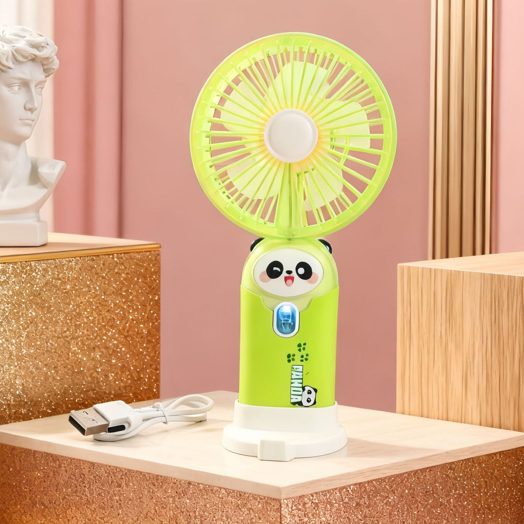 Unisex Mini Håndventilator Bærbar Med LED Lysring 8