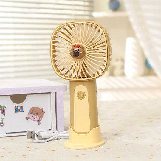 Unisex Mini Håndventilator Bærbar Med LED Lysring 9