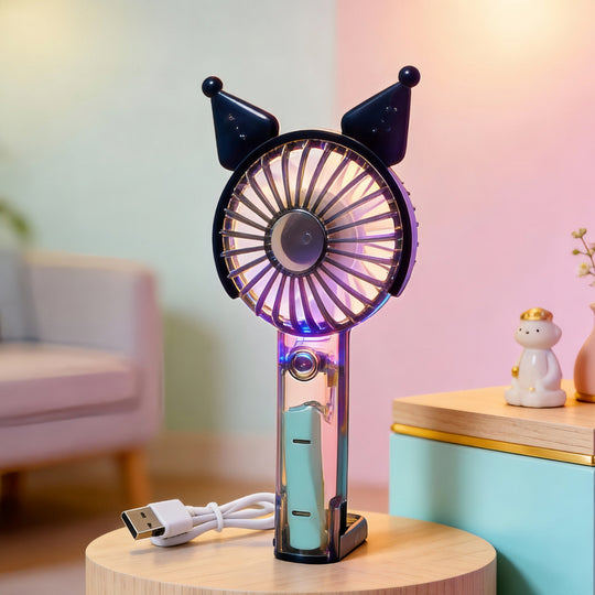 Unisex Mini Håndventilator USB Genopladelig Foldbar Stille Motor 10