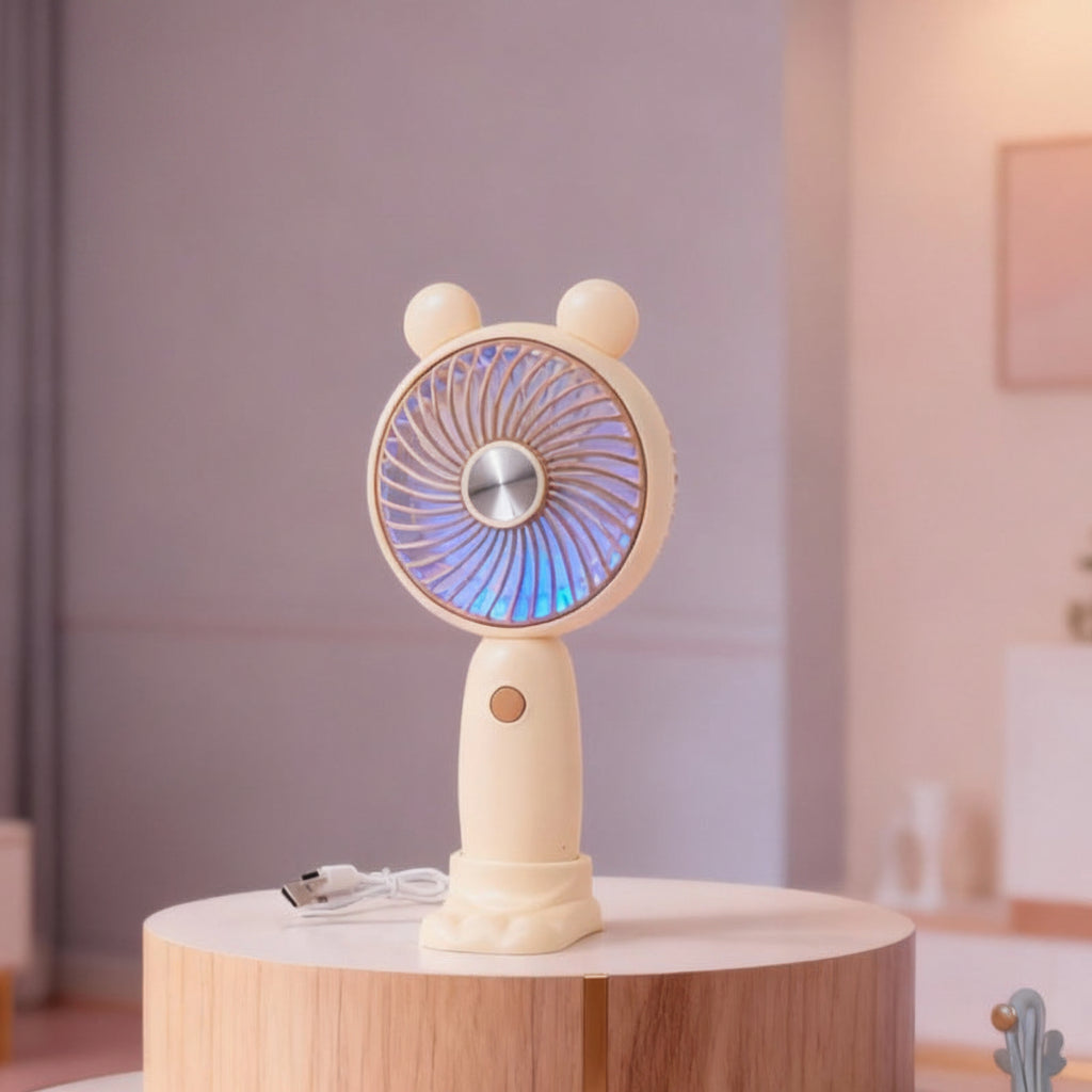 Unisex Mini Håndventilator USB Genopladelig Foldbar Stille Motor 4