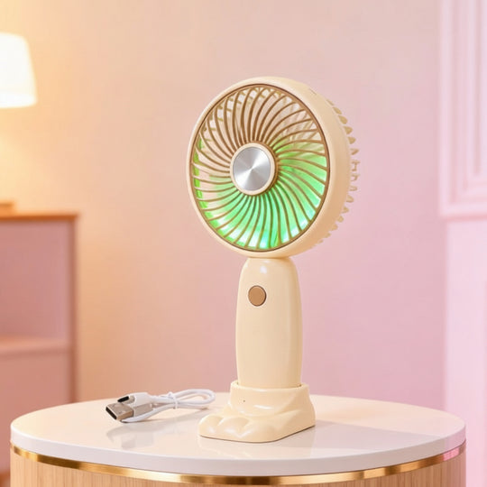 Unisex Mini Håndventilator USB Genopladelig Foldbar Stille Motor 5