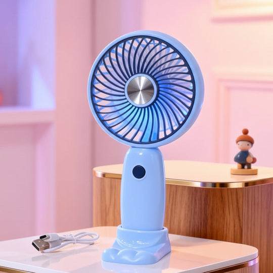 Unisex Mini Håndventilator USB Genopladelig Foldbar Stille Motor 9