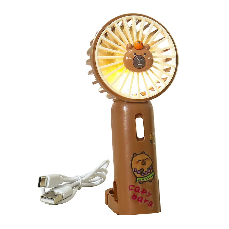Unisex Mini Håndventilator med LED-lys og Clip Design 0