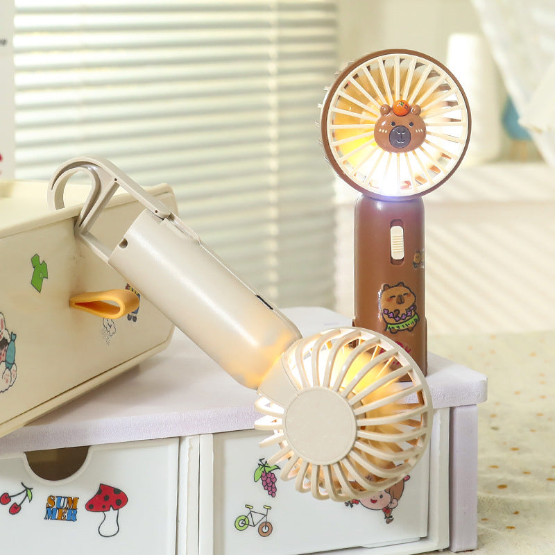 Unisex Mini Håndventilator med LED-lys og Clip Design 2