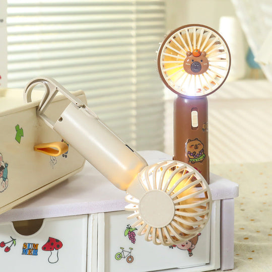 Unisex Mini Håndventilator med LED-lys og Clip Design 2