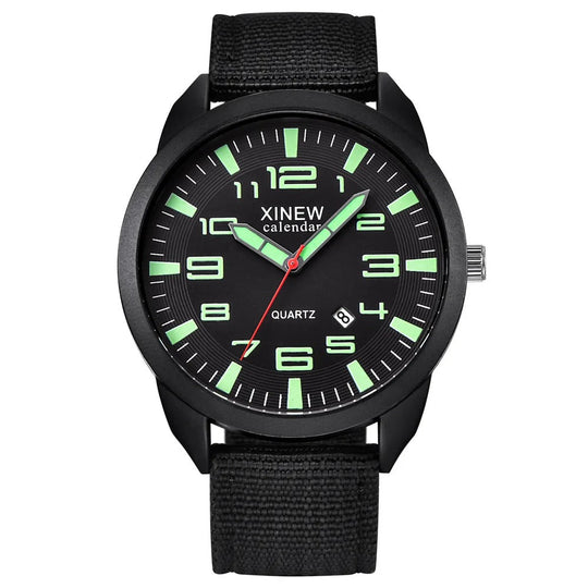 Unisex Quartz Ur med Lysende Skive og Kalenderfunktion 0