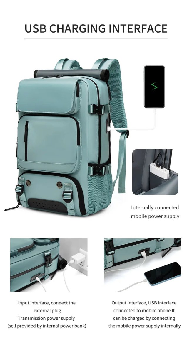 Unisex Rejserygsæk med USB-port og Skorum 4