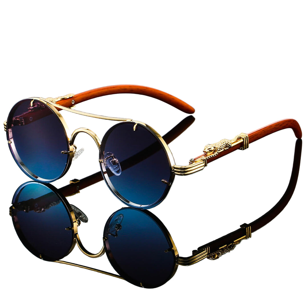 Unisex Retro Metal Solbriller Oval Form 0