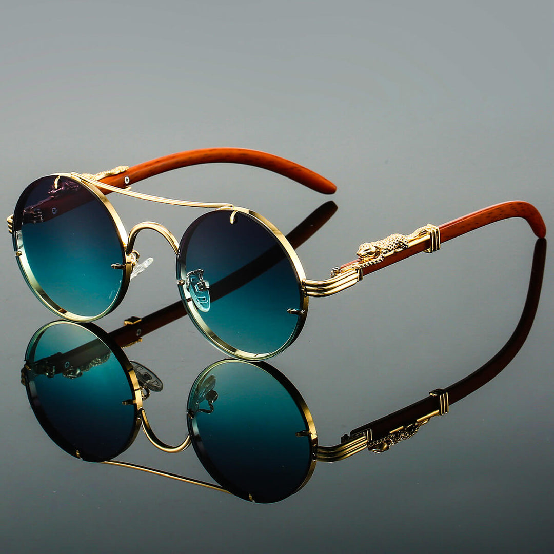 Unisex Retro Metal Solbriller Oval Form 1