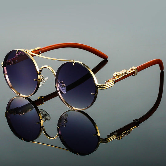 Unisex Retro Metal Solbriller Oval Form 3