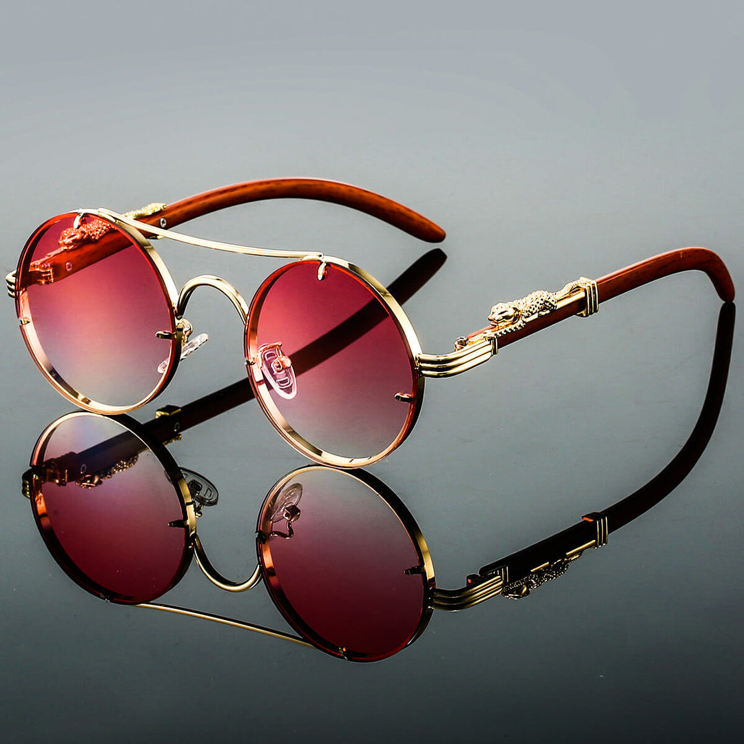 Unisex Retro Metal Solbriller Oval Form 5