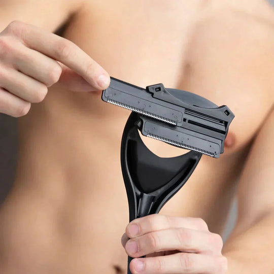 Unisex Rygbarberingsværktøj med Langt Håndtag og Dobbeltknive 1