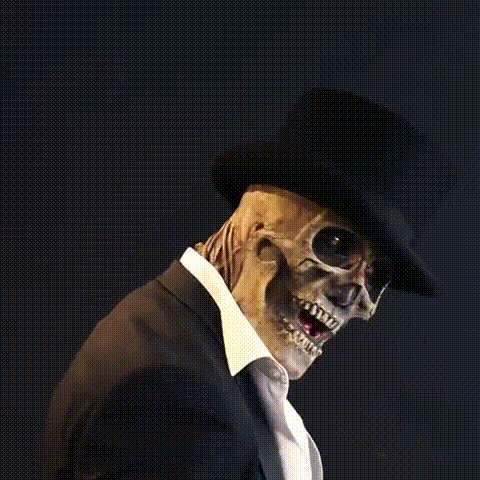 Unisex Skeletmaske med Hat til Halloween 4