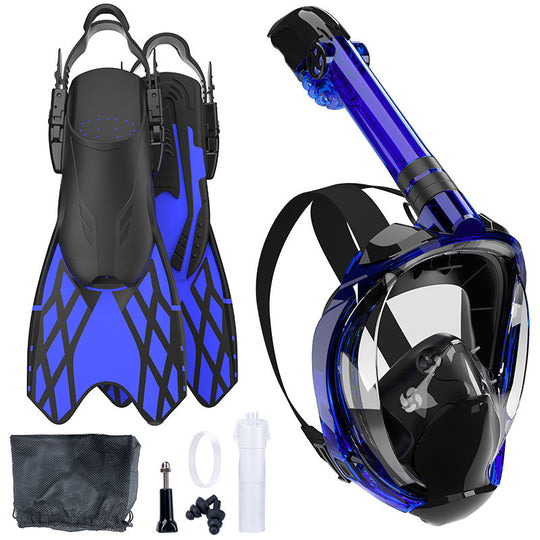 Unisex Snorkeludstyr med Fleksible Finner og Helmaske 0