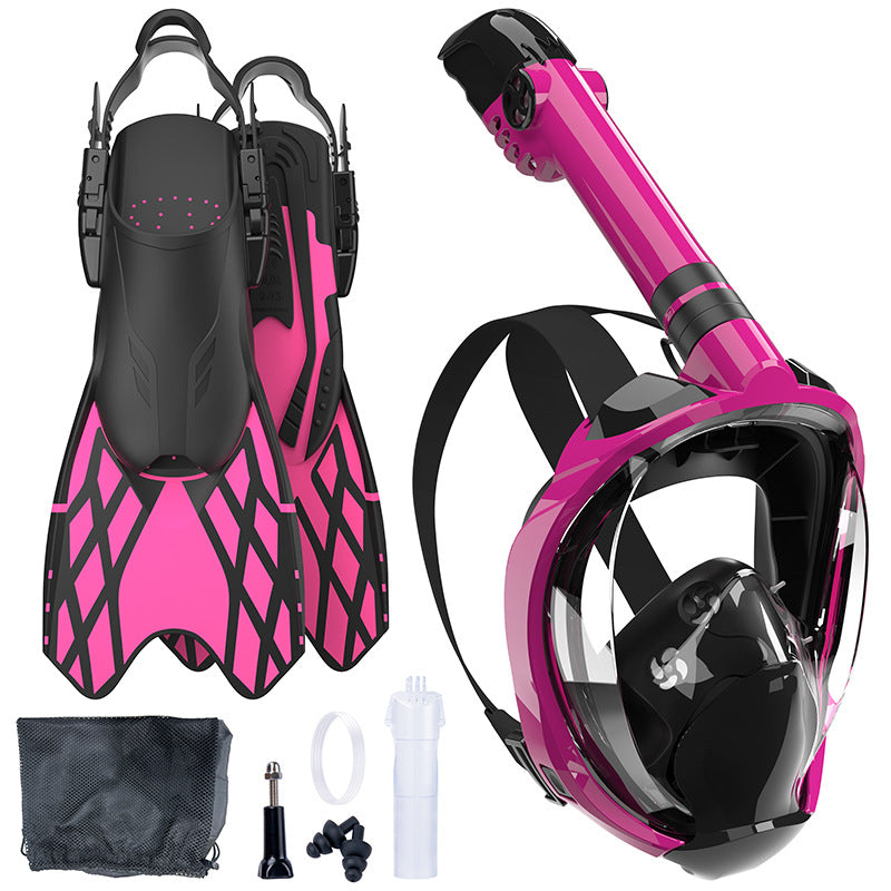 Unisex Snorkeludstyr med Fleksible Finner og Helmaske 1