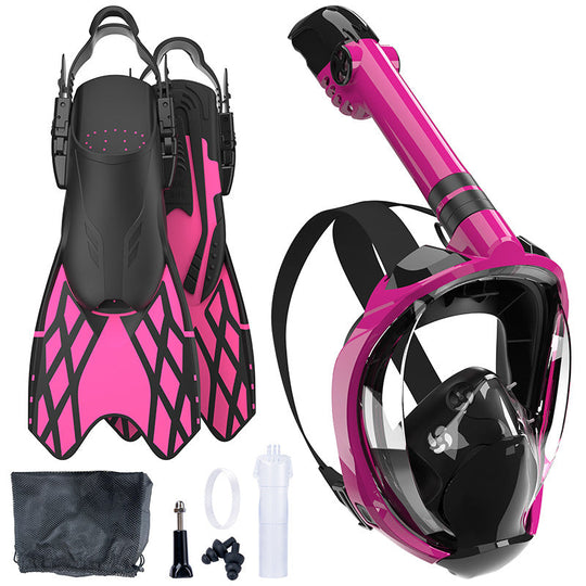 Unisex Snorkeludstyr med Fleksible Finner og Helmaske 1