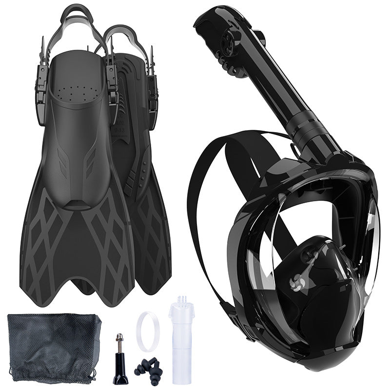 Unisex Snorkeludstyr med Fleksible Finner og Helmaske 4