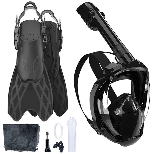 Unisex Snorkeludstyr med Fleksible Finner og Helmaske 4