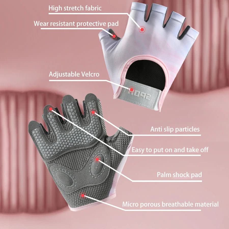 Unisex Sports Fitness Halvfinger Træningshandsker 4