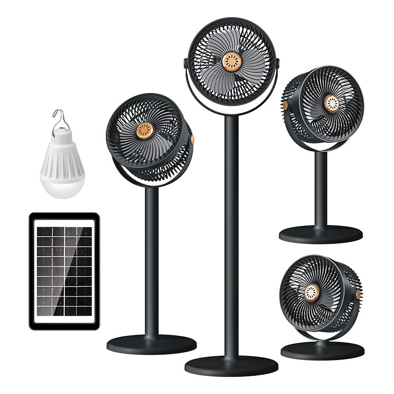 Unisex Standventilator Multifunktionel Med Solcelledrift og LED-lys 1
