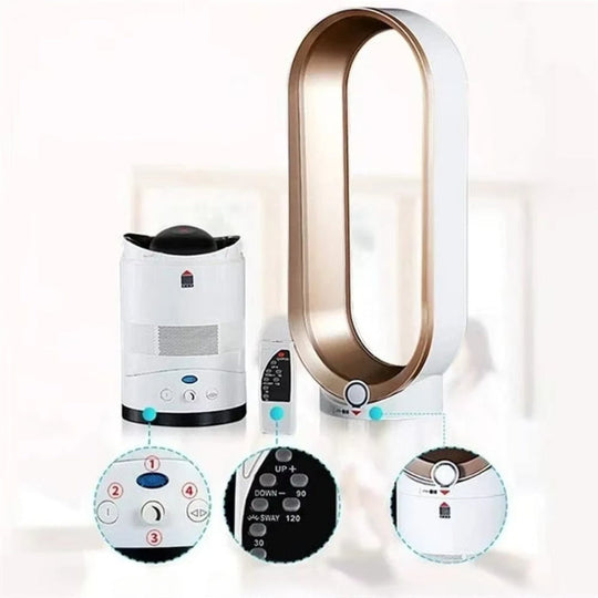 Unisex Tårnventilator Bladfri Med Justerbar Oscillation 10 Hastigheder 2
