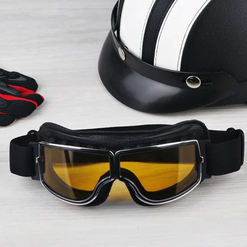 Unisex Vintage Motorcykelbriller Retro Pilot Stil 3