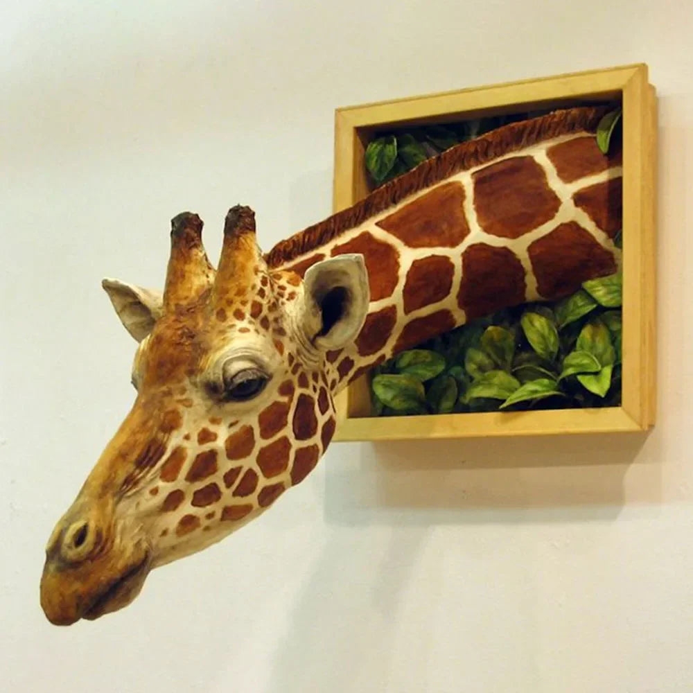 Vægdekoration Giraffehoved 3D Skulptur 1