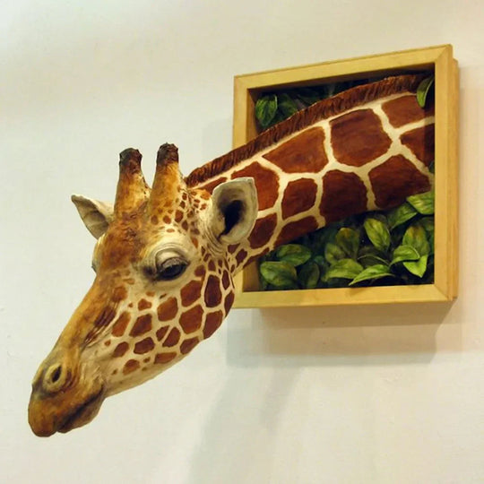 Vægdekoration Giraffehoved 3D Skulptur 1