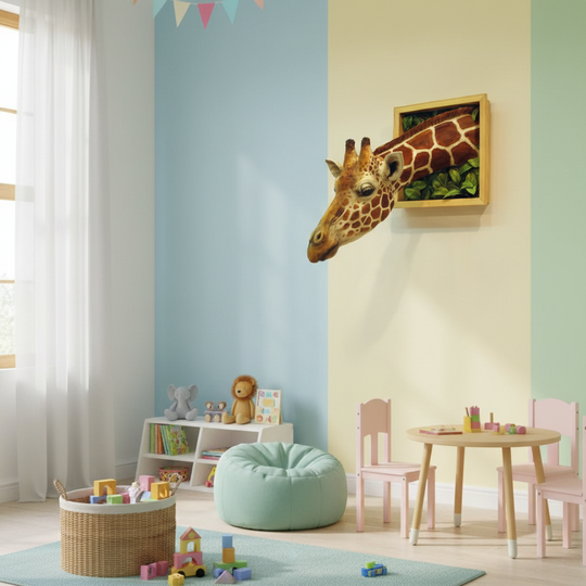 Vægdekoration Giraffehoved 3D Skulptur 3