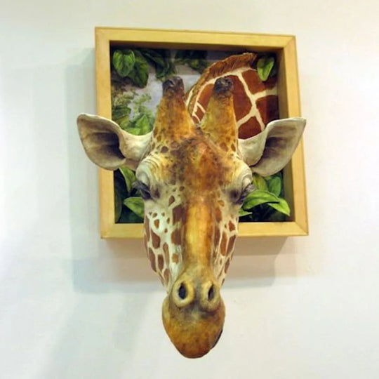 Vægdekoration Giraffehoved 3D Skulptur 6