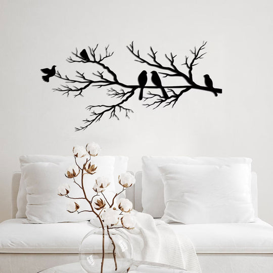 Vægkunst med Fugle på Gren til Boligindretning - Naturligt Inspireret Design 2