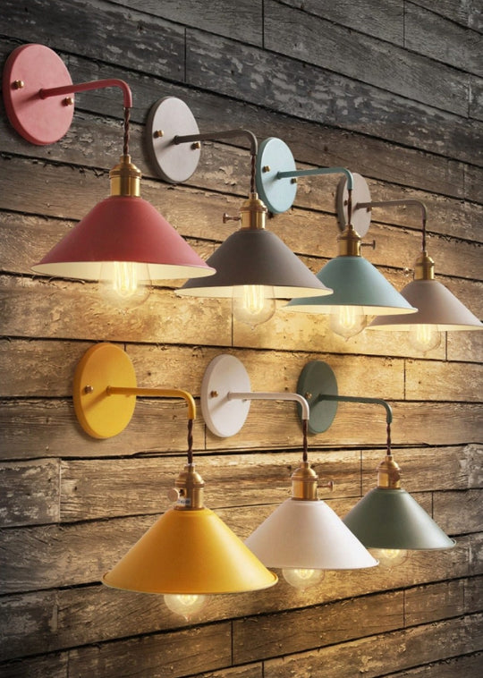 Væglampe i Vintage Stil med Farverigt Design 1