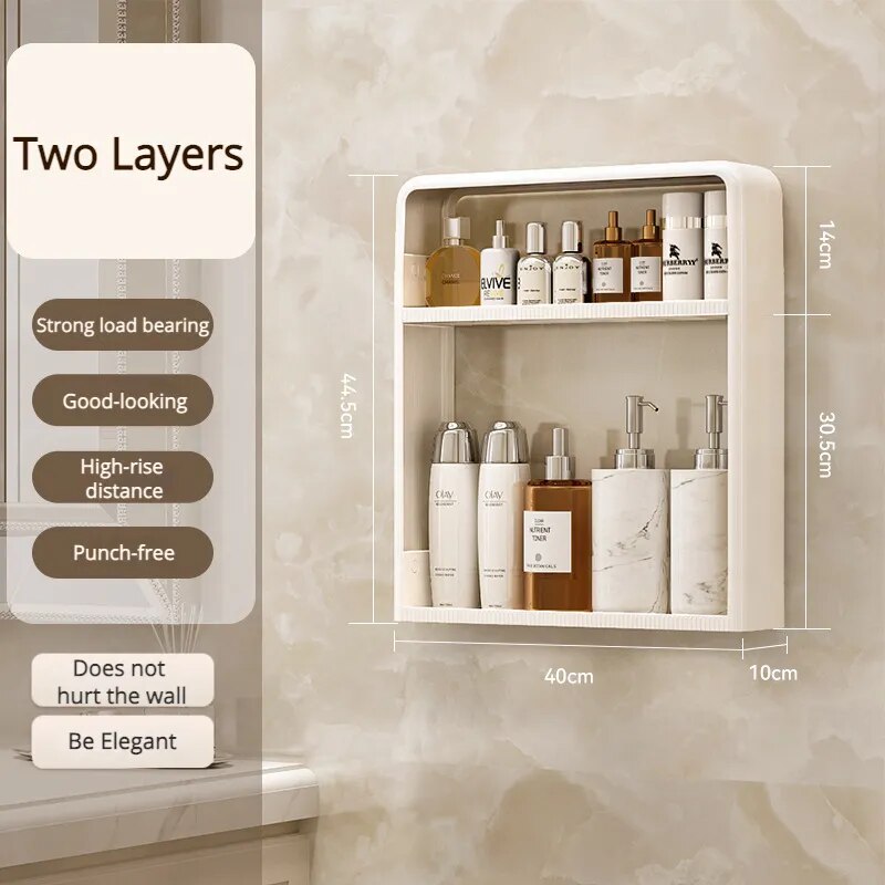 Vægmonteret Badeværelses Organizer Hylde 0