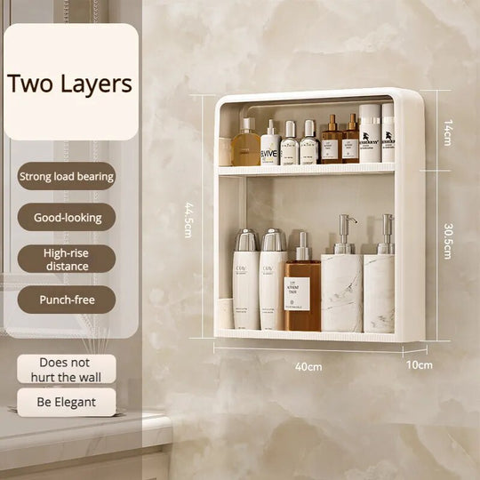 Vægmonteret Badeværelses Organizer Hylde 0