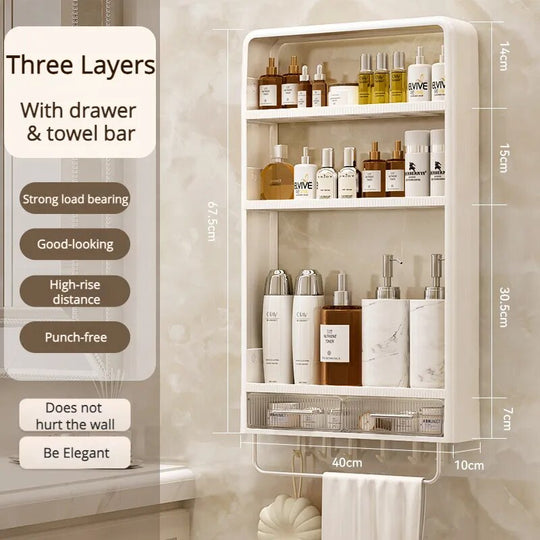 Vægmonteret Badeværelses Organizer Hylde 6
