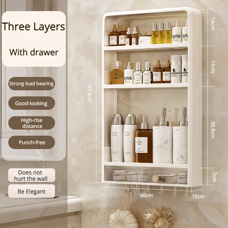 Vægmonteret Badeværelses Organizer Hylde 9