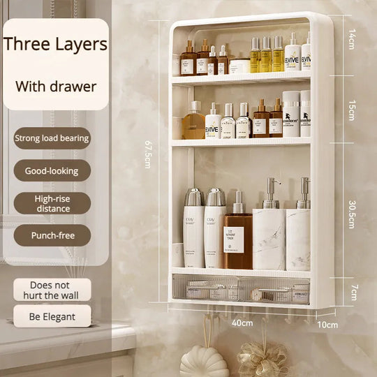 Vægmonteret Badeværelses Organizer Hylde 9