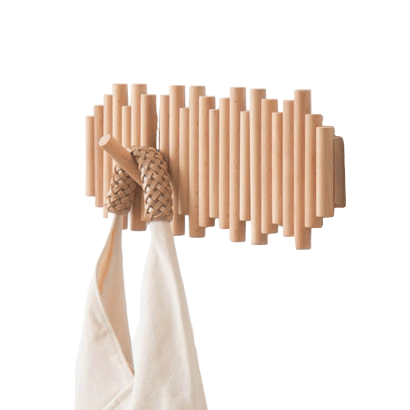 Vægmonteret Tøjstativ i Skandinavisk Design til Organisering af Tøj og Tilbehør 0