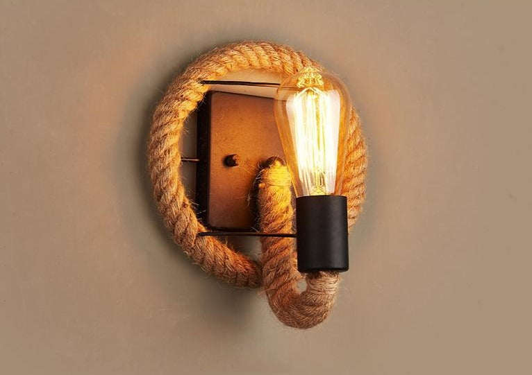 Vægmonteret Vintage Rope Lampe 4