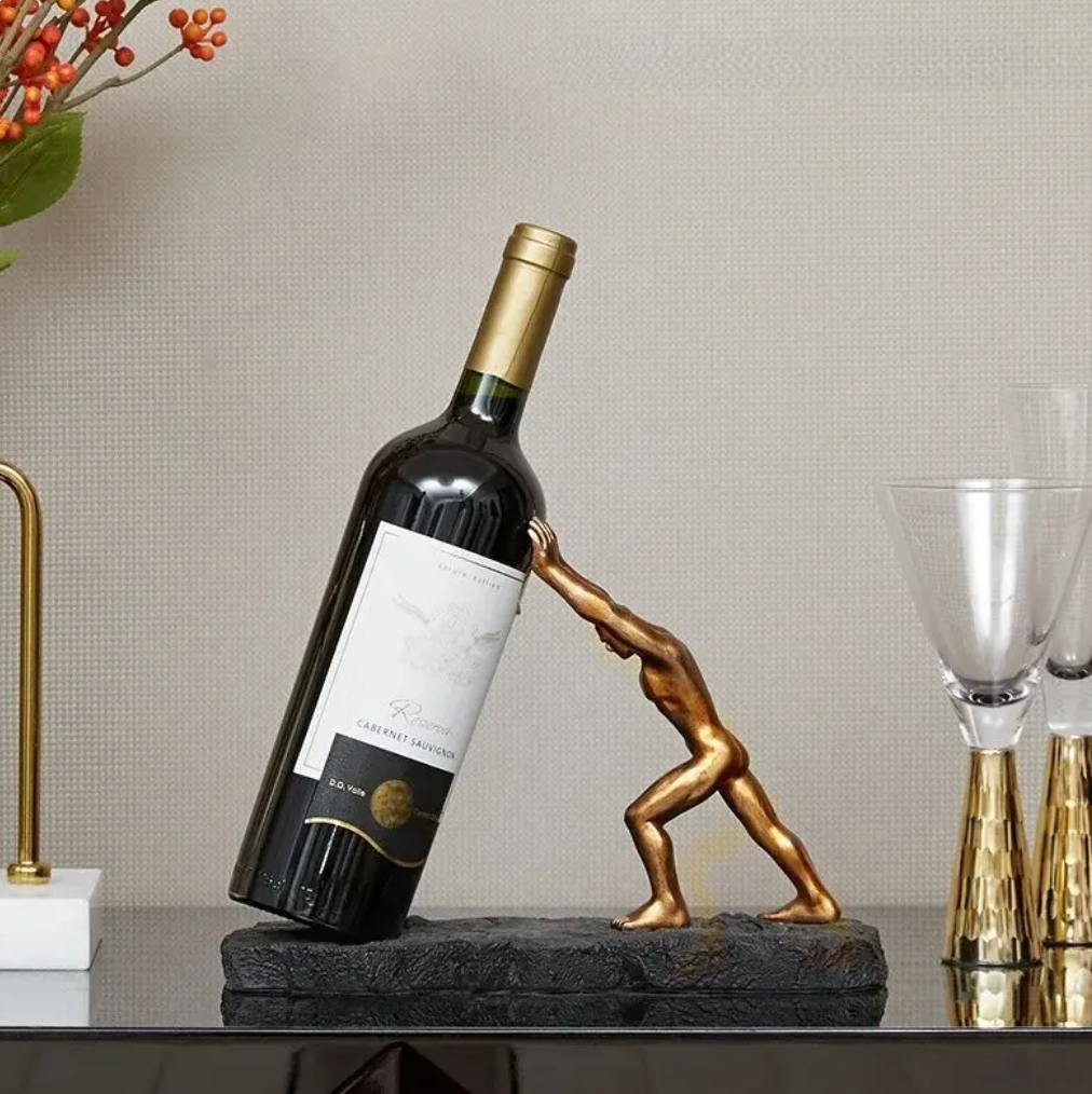 Vinflaskeholder i Metal Kreativ Design til Hjemmet 0